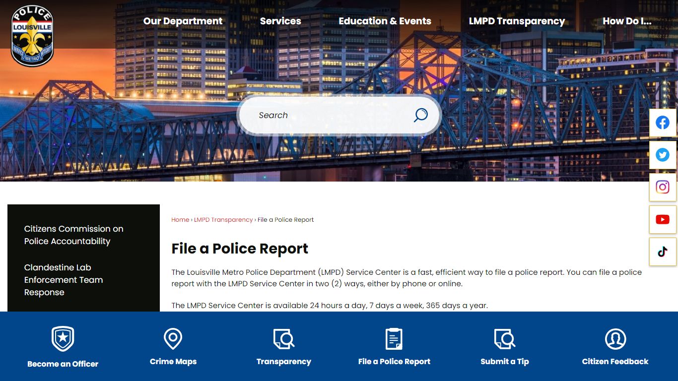 File a Police Report | Louisville Metro PD, KY